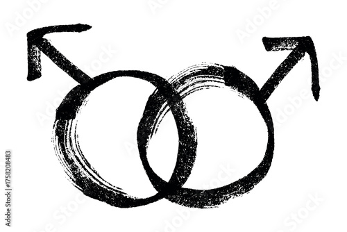 Hand drawn homosexual identity sign Symbol used to represent sex and gender