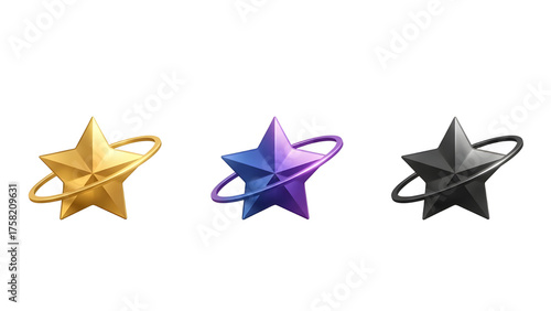 3D Star Icons Set
