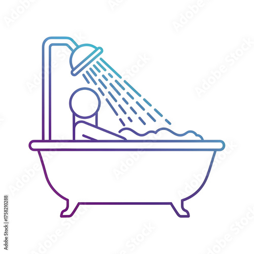 Relaxing Bath Shower Icon
