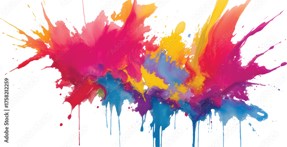Fototapeta premium Abstract watercolor background with colorful ink splashes for design and artistic pattern