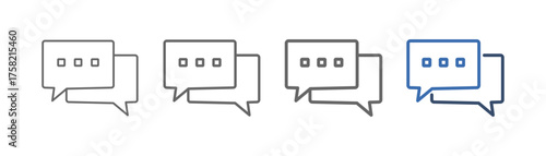 
outline icon sheet chat with two speech bubble design