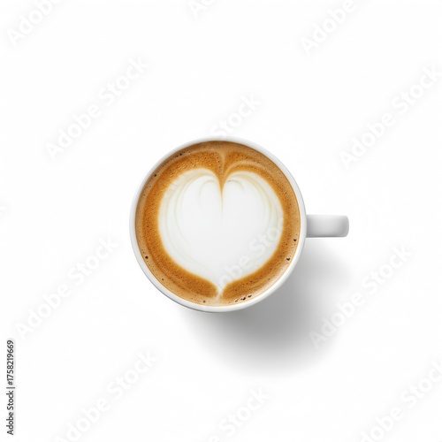 Cup of Coffee with Foam Isolated