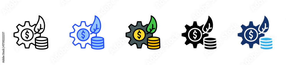 Obraz premium Green Asset Management Icon Collection With Multiple Styles