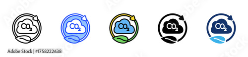 Carbon Offset Icon Collection With Multiple Styles