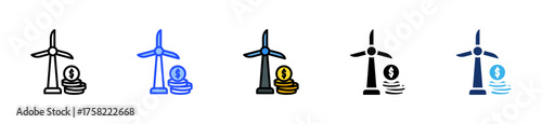 Renewable Energy Investment Icon Collection With Multiple Styles
