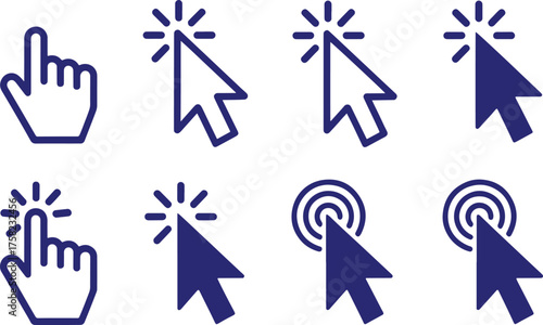 Cursor click pointer hand clicking mouse select interface web design graphic