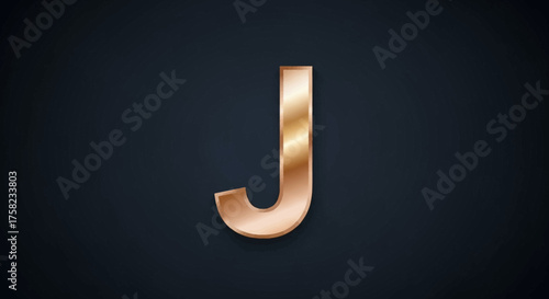 A bronzecolored letter J stands centrally against a dark subtly textured background
