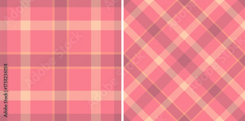 Tartan textile seamless of check plaid fabric with a texture vector pattern background. Set in skin colors for tweed in modern fashion.