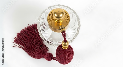 Vintage Perfume Bottle with Tassel and Gold Accent