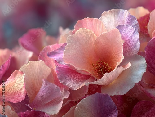 Ethereal Pink and Purple Petals Macro - Delicate Floral Background