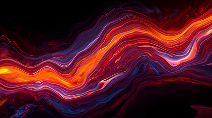 Fototapete Fraktale Wellen Abstraktes Flammenmuster Orange Gelb Schwarz  © VIJAY