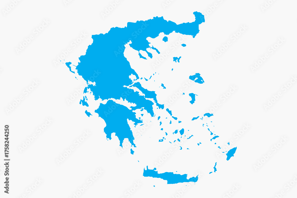 Obraz premium Vector graphic artwork suitable for print and web containing flat detailed map of GREECE