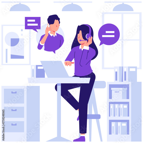 admin serving customers