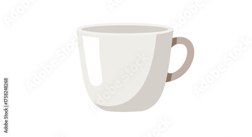 A white mug with a tan handle