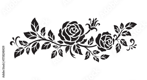 Classic Rose Corner Embellishment Vector Design