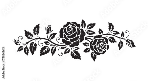 Decorative Floral Corner with Rose Flowers Vector