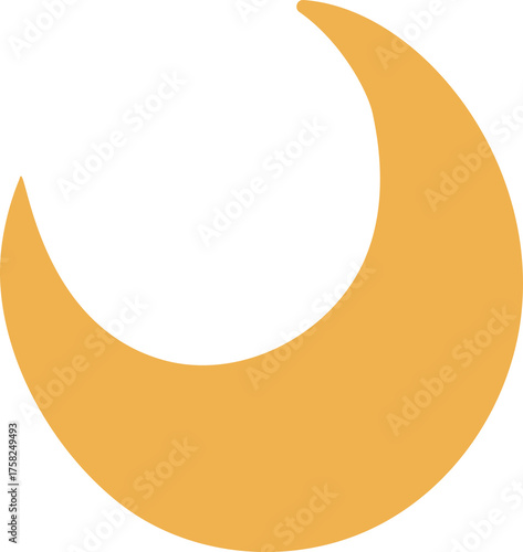 Golden Crescent Moon Graphic