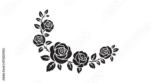 Rose Corner Pattern for Invitation or Greeting Card