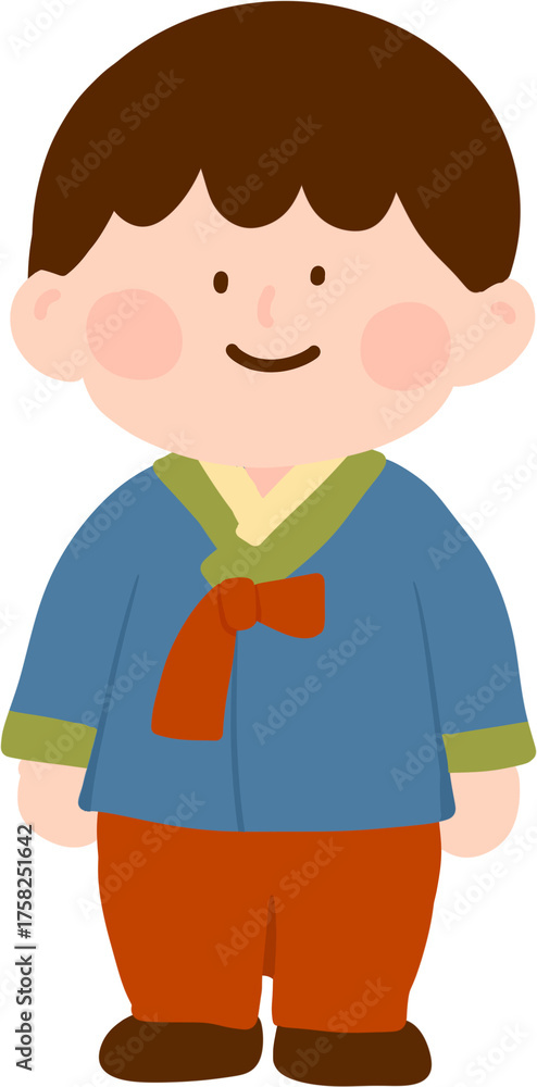 Fototapeta premium Hanbok Boy Illustration