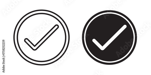 Checklist Done Icon. Vector illustration with stroke and fill on a white background.