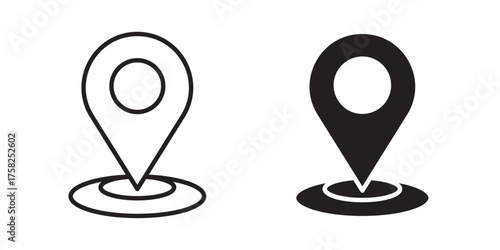 Map Location Icon. Real Estate location symbol template for graphic and web design collection logo. Vector illustration with stroke and fill on a white background.