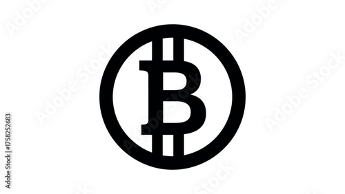 Black Bitcoin Cryptocurrency Symbol digital currency