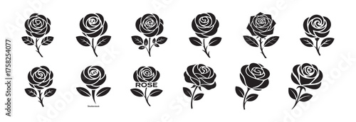 Romantic Rose Symbols – Vector Floral Art

