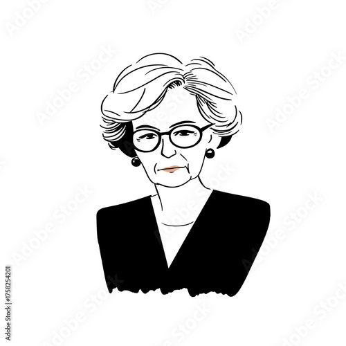 President. President simple black and white line art vector logo