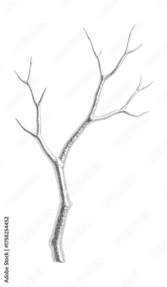 Fototapeta premium Sleek decorative branch with silver bark, perfect for enhancing modern minimalist spaces.