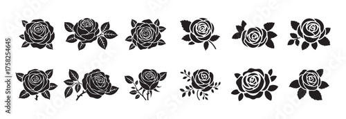 Black Roses Clipart for Tattoo or Logo Design