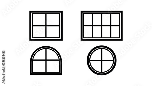  Collection of four different window icons windows graphic