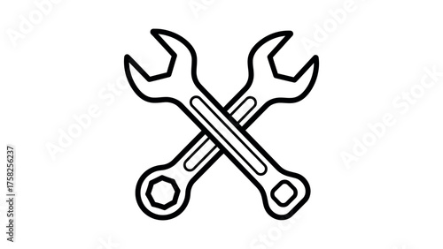 Crossed Wrench and Spanner Icons tool mechanic