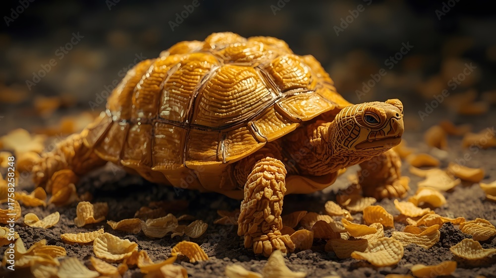 Fototapeta premium A turtle made of potato chips