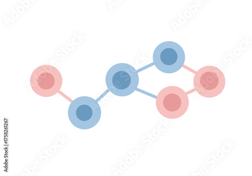 Abstract Network Diagram with Connected Circles in Pastel Colors.