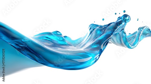 blue water splash isolated on white background
