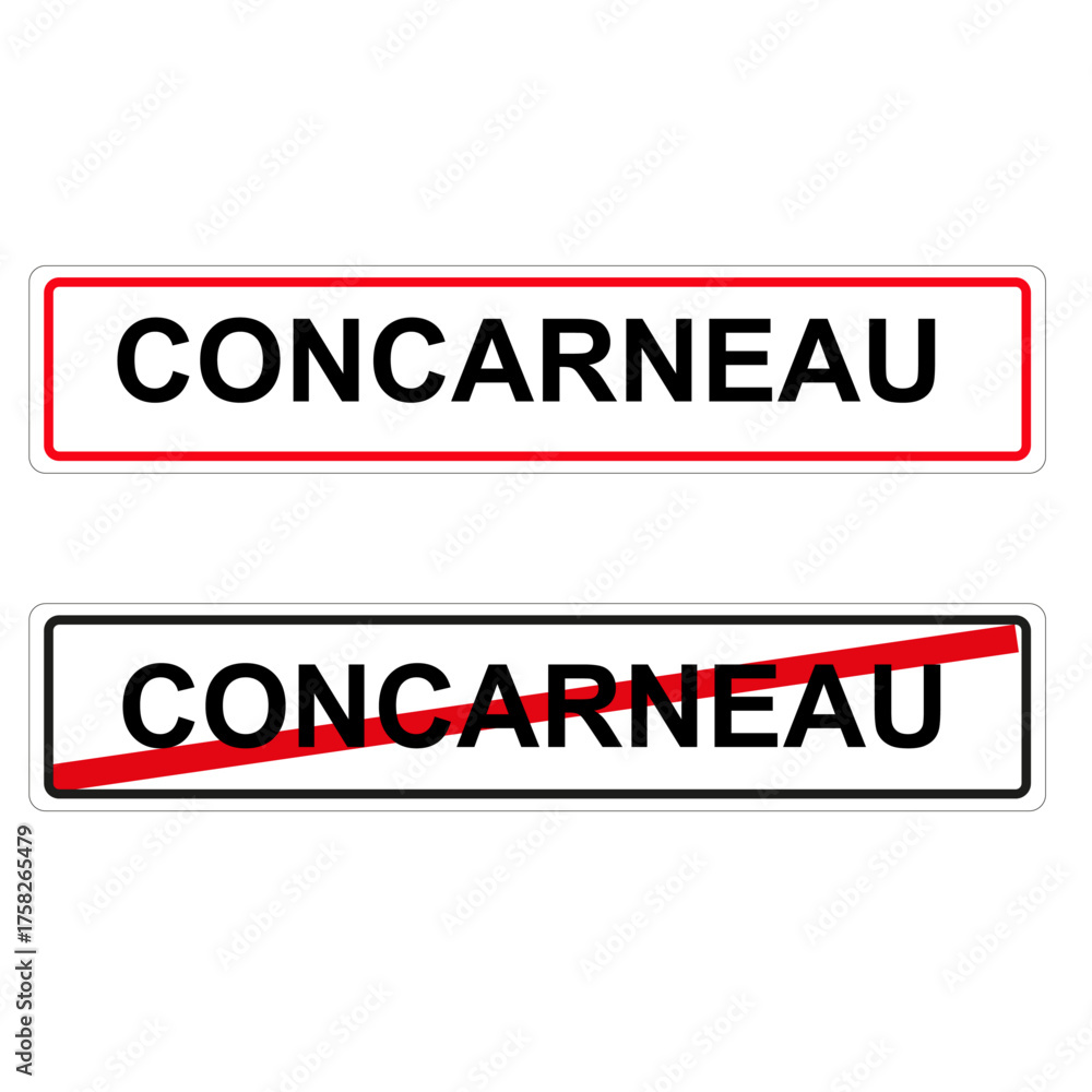 Fototapeta premium Panneau d'entrée et sortie de ville de Concarneau