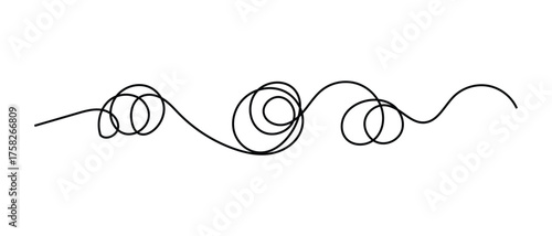 messy clew line connected icon, one line continous messy clew confusions line icon.