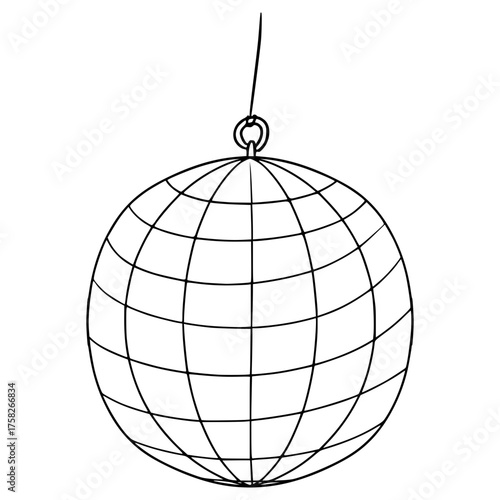 disco ball illustration hand drawn outline vector