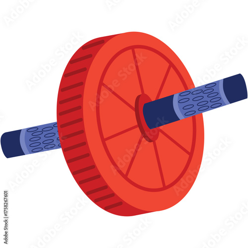 Gym wheel icon fitness sport roll equipment vector