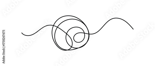 messy clew line connected icon, one line continous messy clew confusions line icon.