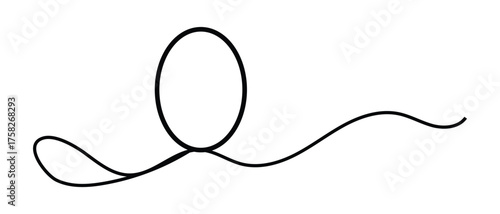 one line continous egg icon hand drawn.