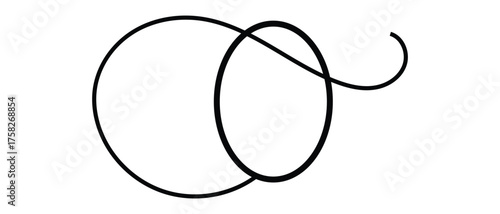 one line continous egg icon hand drawn.