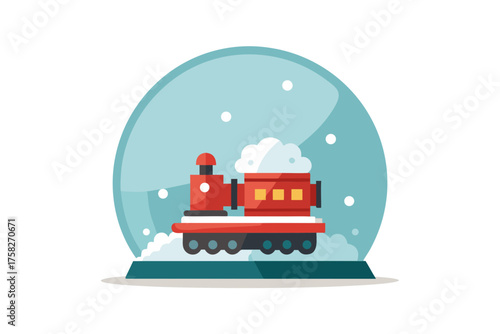 toy train globe icon miniature train running around globe track
