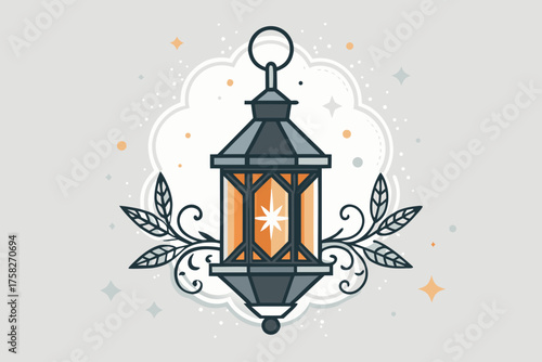 vintage christmas lantern icon ornate victorian lantern glowing warmly