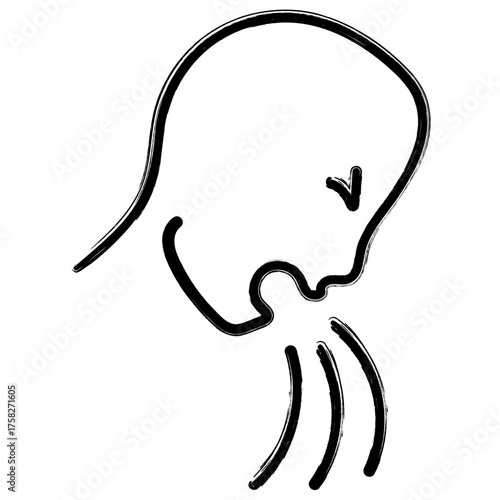vomit icon, brush strokes, vector illustration on white background.