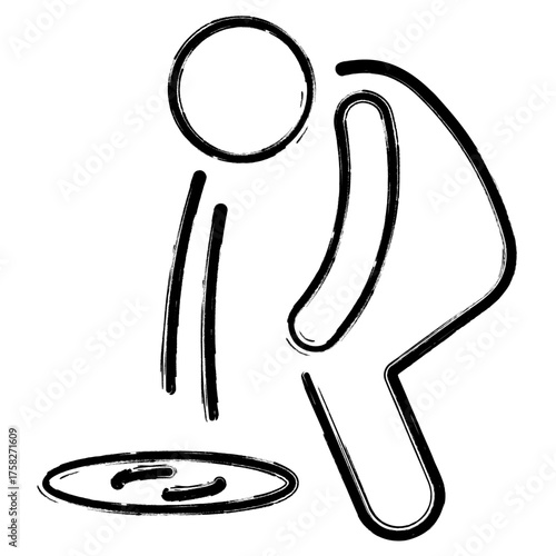 vomit icon, brush strokes, vector illustration on white background.