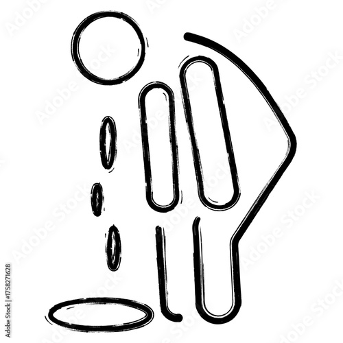 vomit icon, brush strokes, vector illustration on white background.