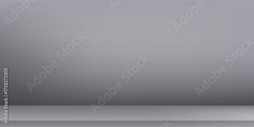 Empty grey studio background. Limbo dark bg. Product studio room. Limbo dark background. Abstract 3d backdrop for presentation. Minimal wall scene. Showcase, promotion display.  eps10