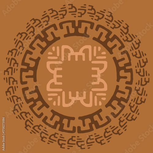 Ethnic round frames. Decora...