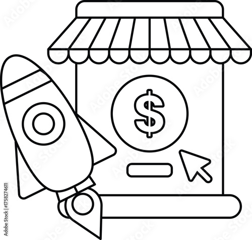 Wallpaper Mural A rocket is flying above a sign that says $1.00 Torontodigital.ca